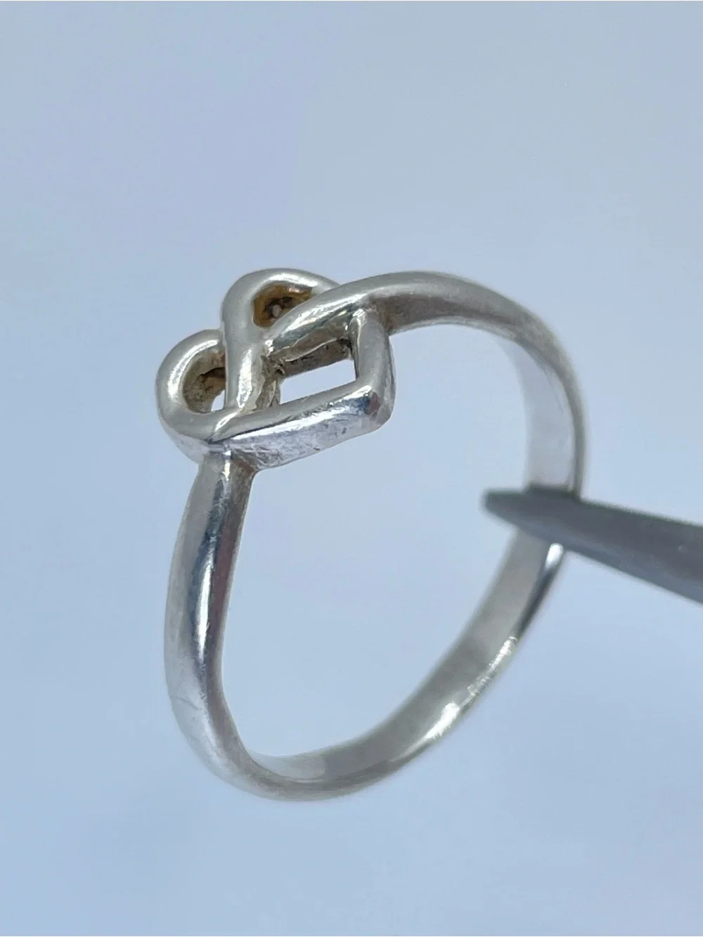 925 Sterling Silver Infinity Heart Ring Band Sz 7 Minimalist Love Modern Classic